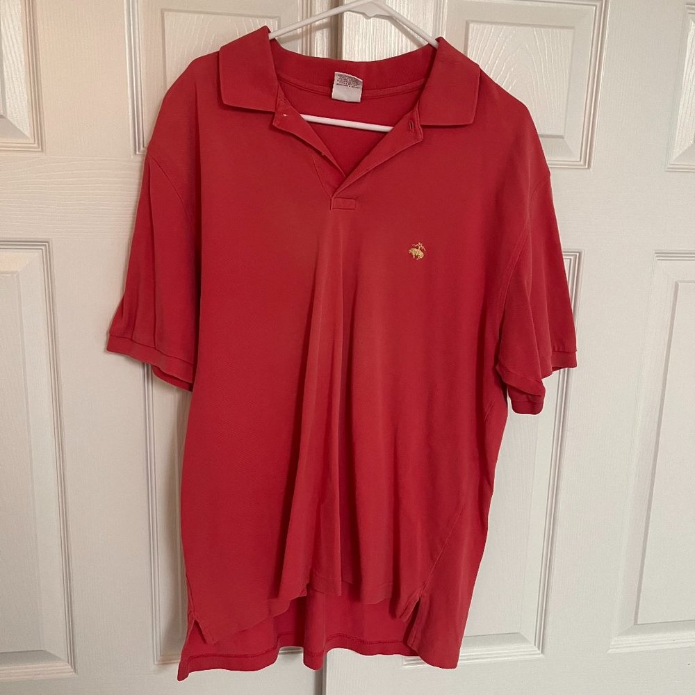 Brooks Brothers Men's 346 Polo Short Sleeve T-Shirt, Coral, Large